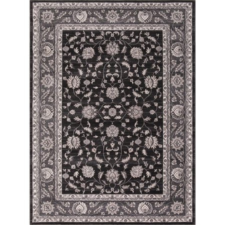 CONCORD GLOBAL 3 ft. 3 in. x 4 ft. 7 in. Kashan Mahal - Anthracite 28234